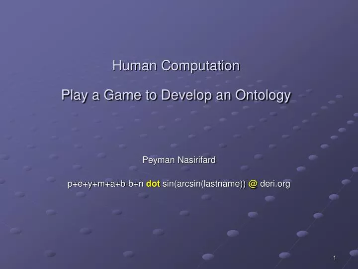 human computation play a game to develop an ontology