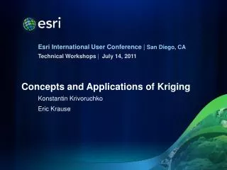 Concepts and Applications of Kriging