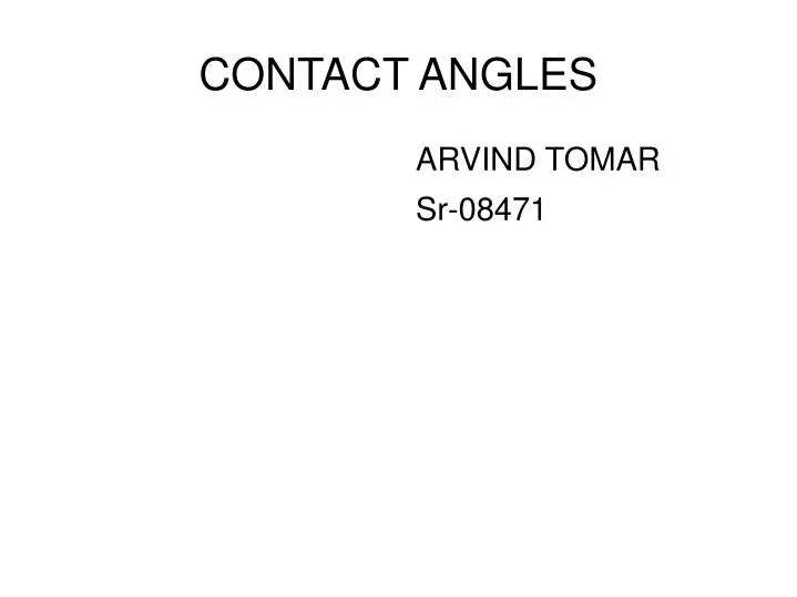 contact angles