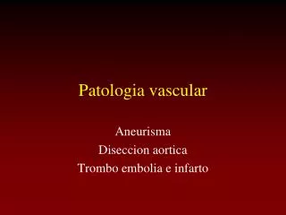 patologia vascular