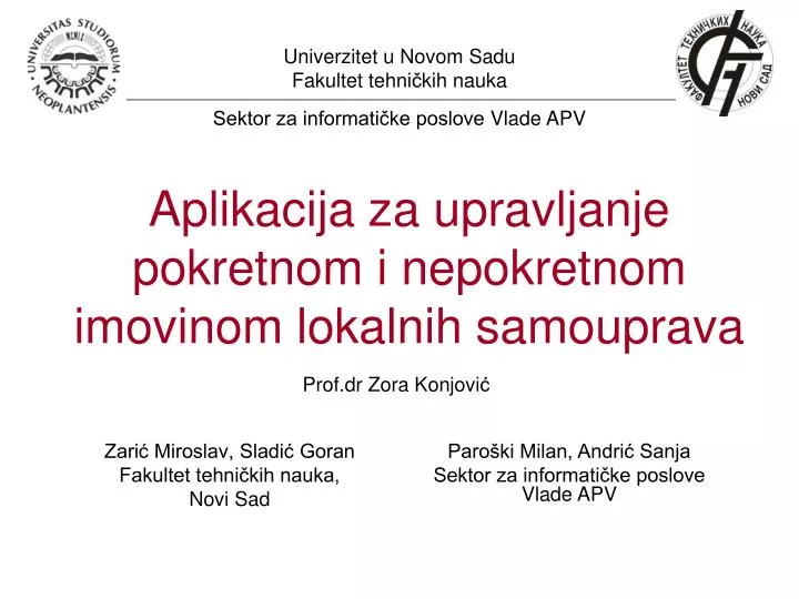 aplikacija za upravljanje pokretnom i nepokretnom imovinom lokalnih samouprava