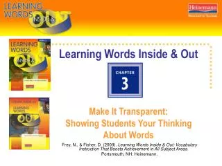 Learning Words Inside &amp; Out Make It Transparent: Showing Students Your Thinking About Words