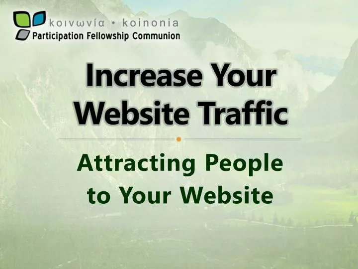 increase your website traffic