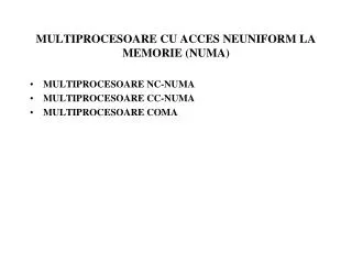 multiprocesoare cu acces neuniform la memorie numa