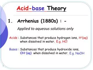 Acid- base Theory