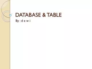 database table