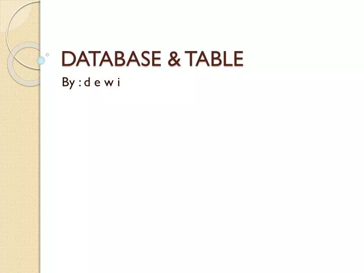 database table
