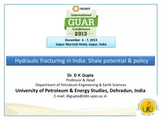 Hydraulic fracturing in India: Shale potential &amp; policy