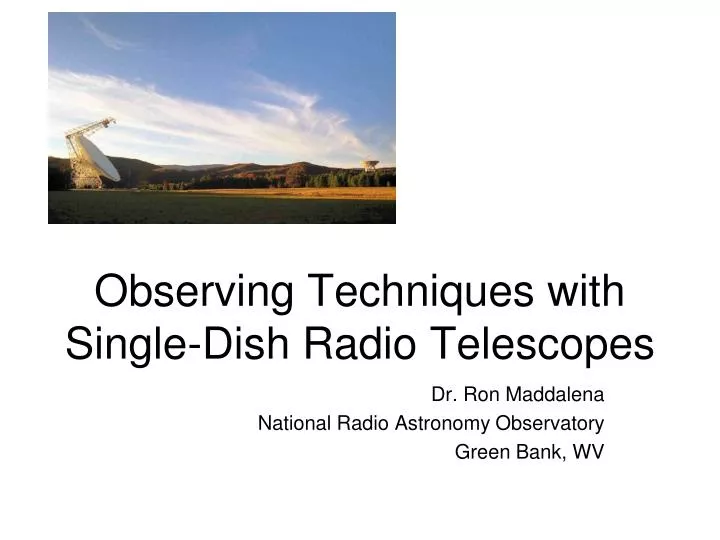 observing techniques with single dish radio telescopes