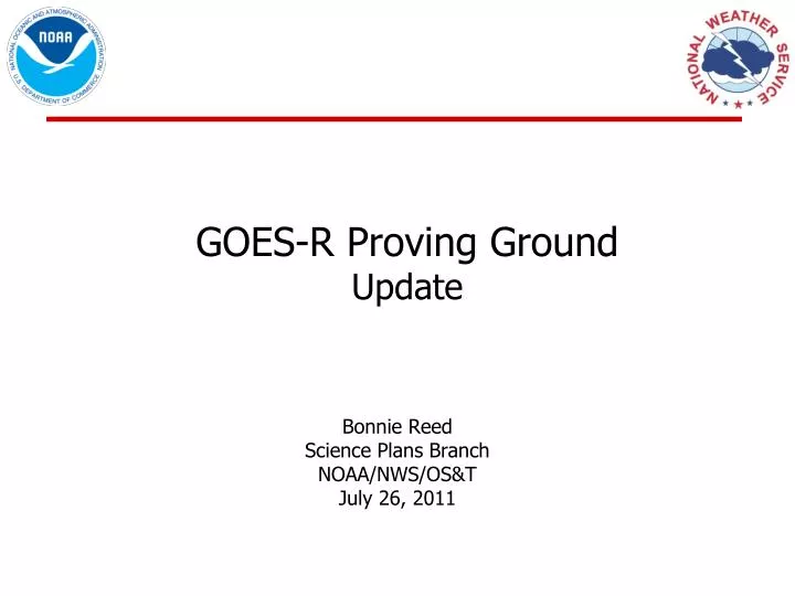 bonnie reed science plans branch noaa nws os t july 26 2011