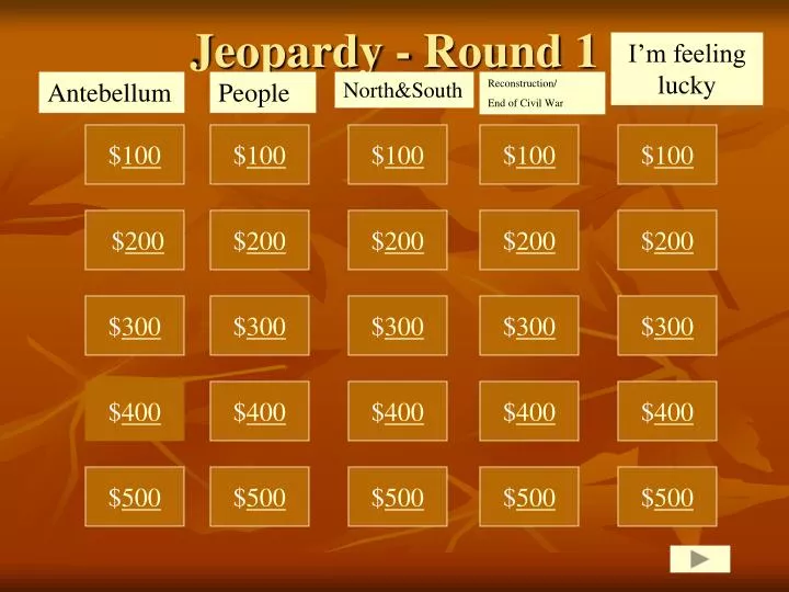jeopardy round 1