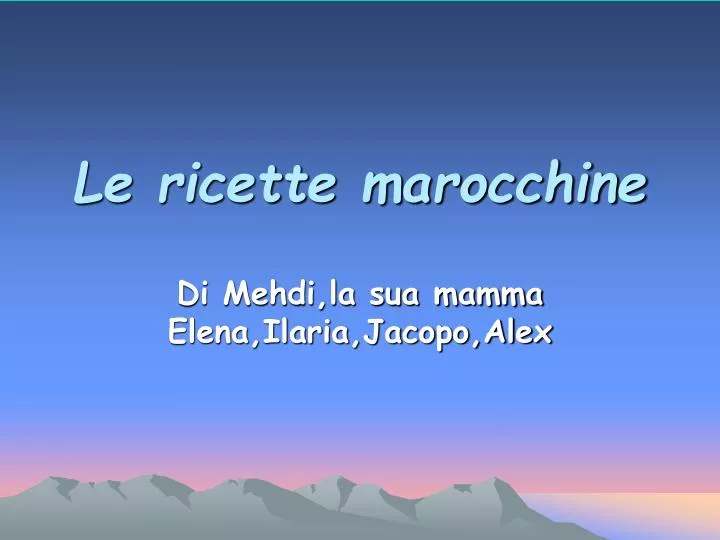 le ricette marocchine