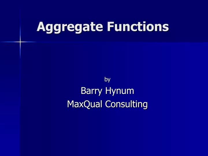 aggregate functions