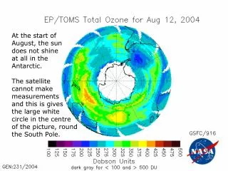 At the start of August, the sun does not shine at all in the Antarctic. The satellite cannot make