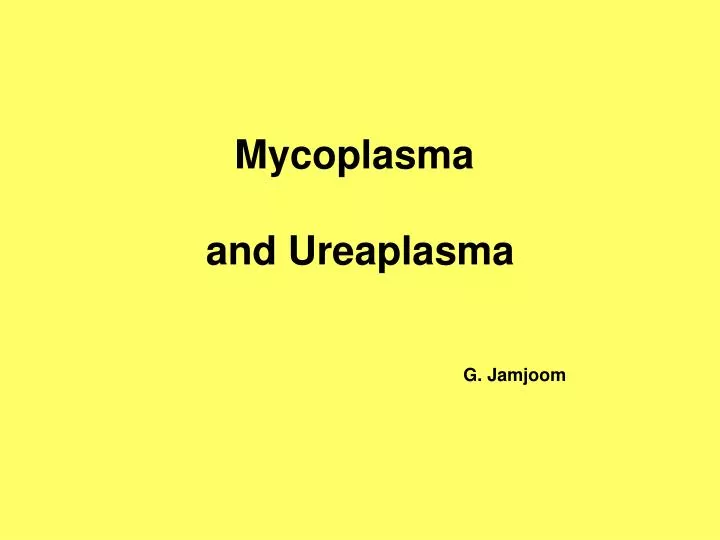 mycoplasma and ureaplasma