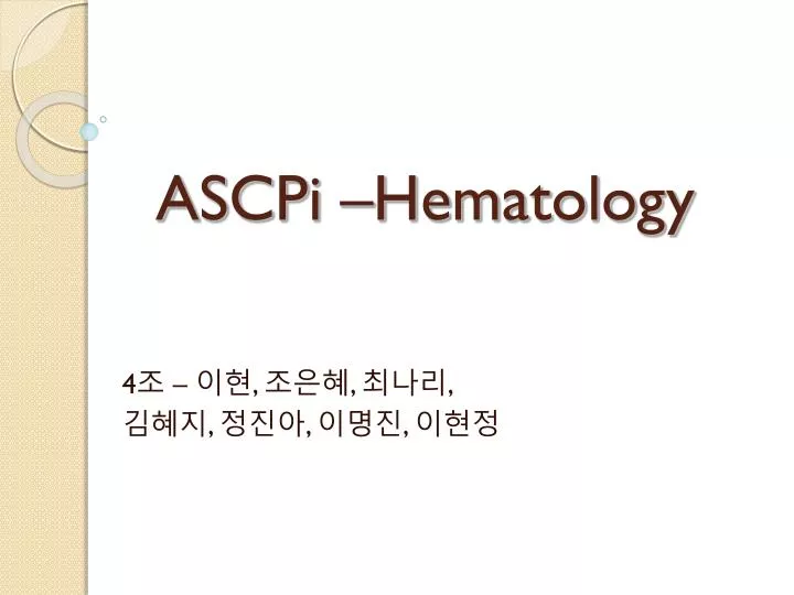 ascpi hematology