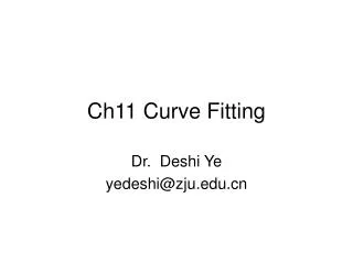 Ch11 Curve Fitting
