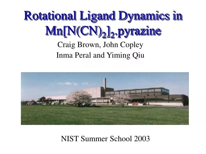 rotational ligand dynamics in mn n cn 2 2 pyrazine