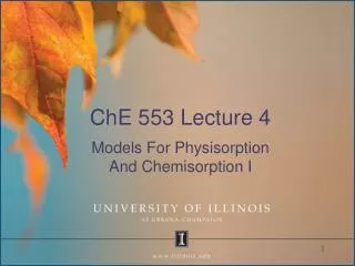 ChE 553 Lecture 4