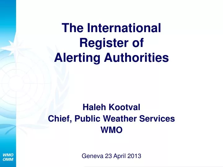 the international register of alerting authorities