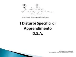 i disturbi specifici di apprendimento d s a