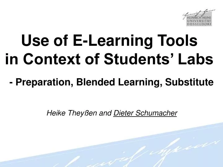 use of e learning tools in context of students labs