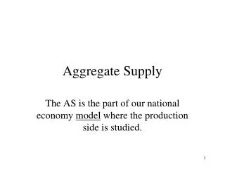 Aggregate Supply