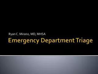 Emergency Department Triage