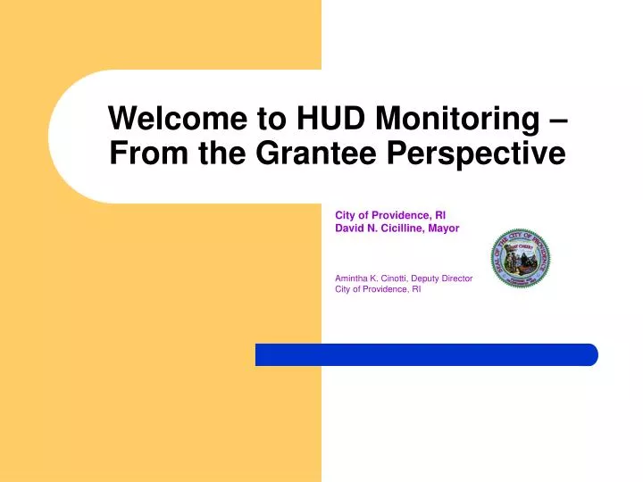 welcome to hud monitoring from the grantee perspective