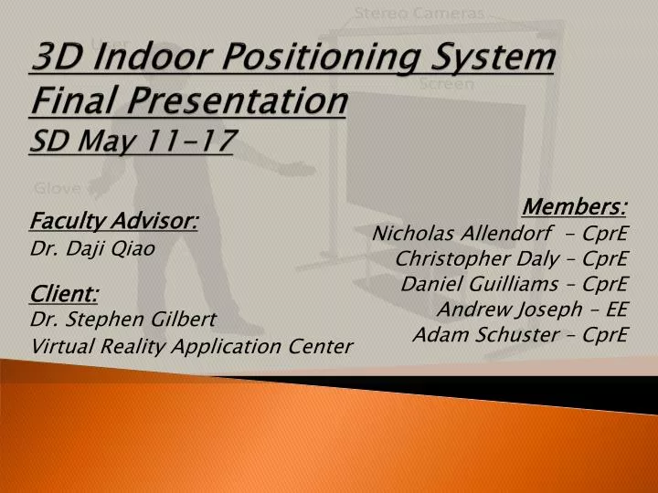 3d indoor positioning system final presentation sd may 11 17