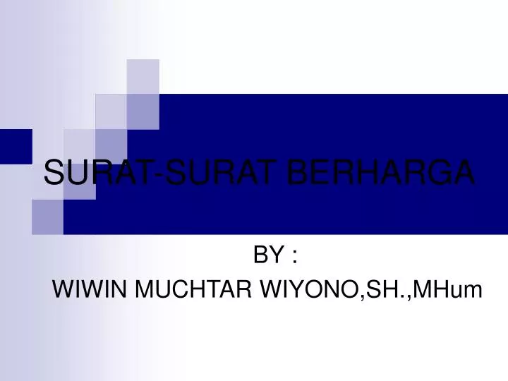 surat surat berharga