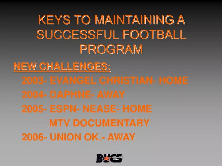keys to maintaining a successful football program