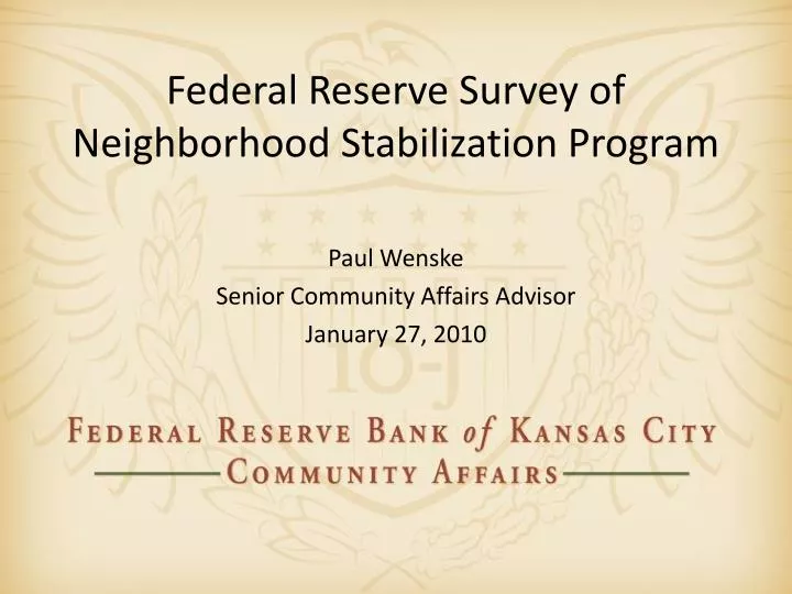 federal reserve survey of neighborhood stabilization program