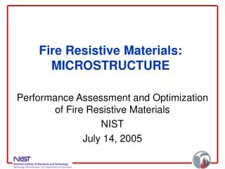 Fire Resistive Materials: MICROSTRUCTURE