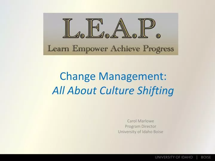 change management all about culture shifting