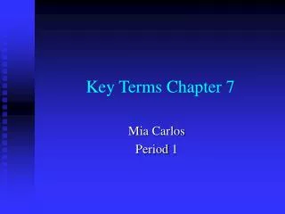 Key Terms Chapter 7
