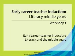 Early career teacher induction: Literacy and the middle years