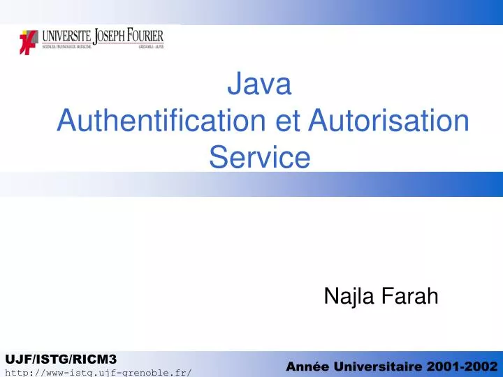java authentification et autorisation service
