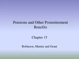 Pensions and Other Postretirement Benefits