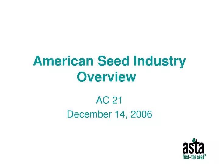 american seed industry overview