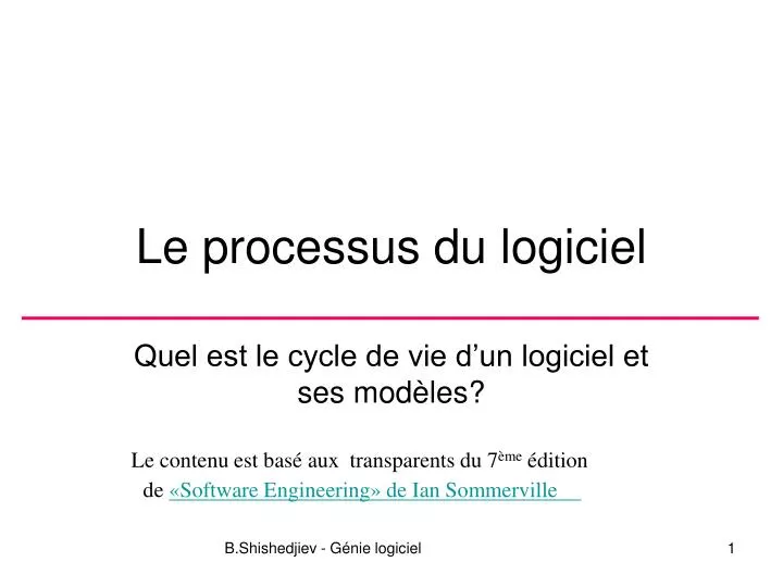 le processus du logiciel