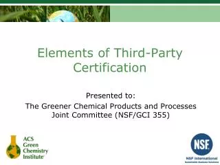 Elements of Third-Party Certification