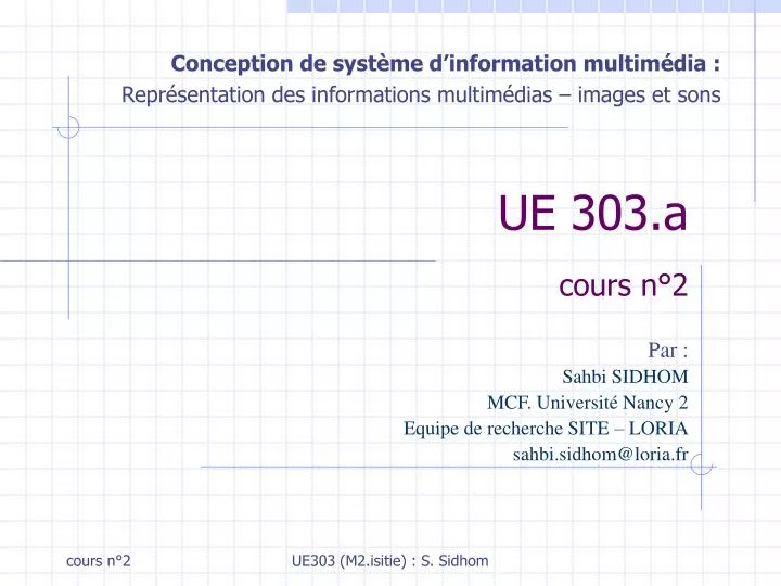 ue 303 a cours n 2