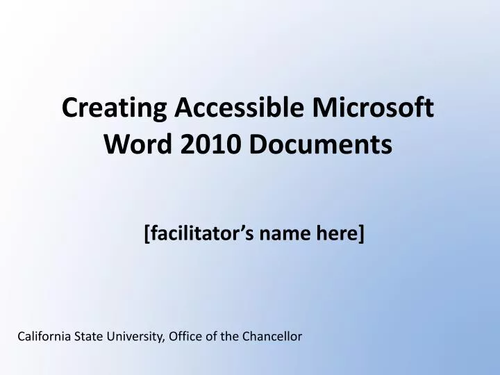 creating accessible microsoft word 2010 documents
