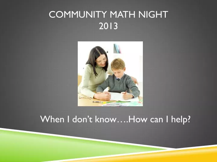 community math night 2013