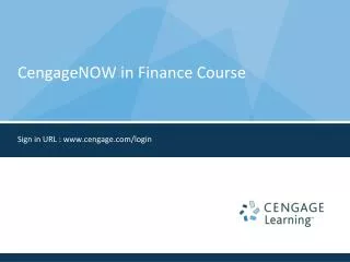 CengageNOW in Finance Course