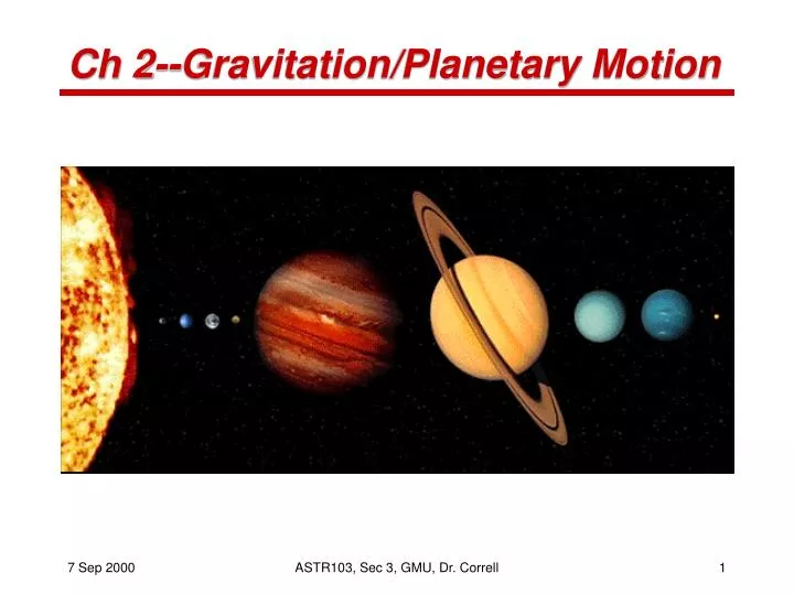 ch 2 gravitation planetary motion