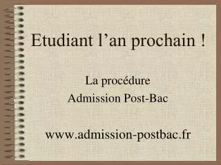 etudiant l an prochain