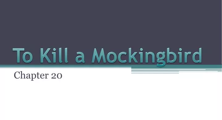 to kill a mockingbird