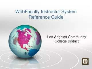 WebFaculty Instructor System Reference Guide